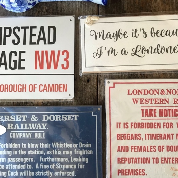 United Kingdom Other - Vintage British Replica Signs - Four Total